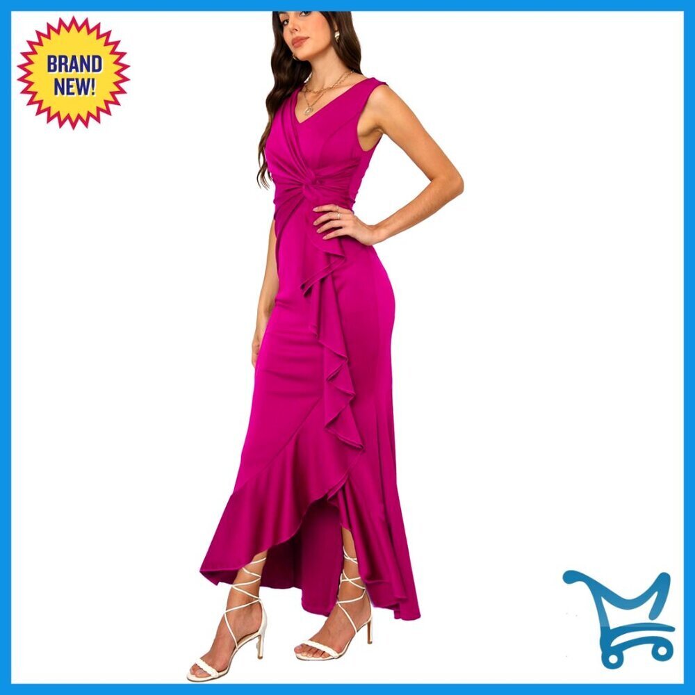 Elegant Formal Evening Gown Mermaid Silhouette Floor Length V-Neck Sleeveless